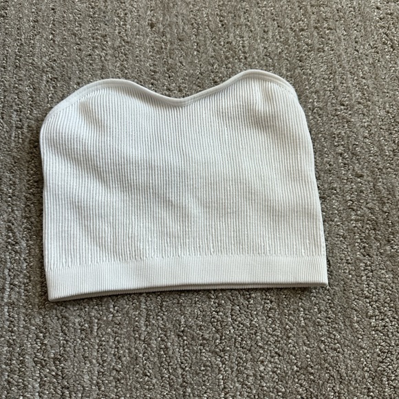 White Ribbed Tube Top - Picture 1 of 2